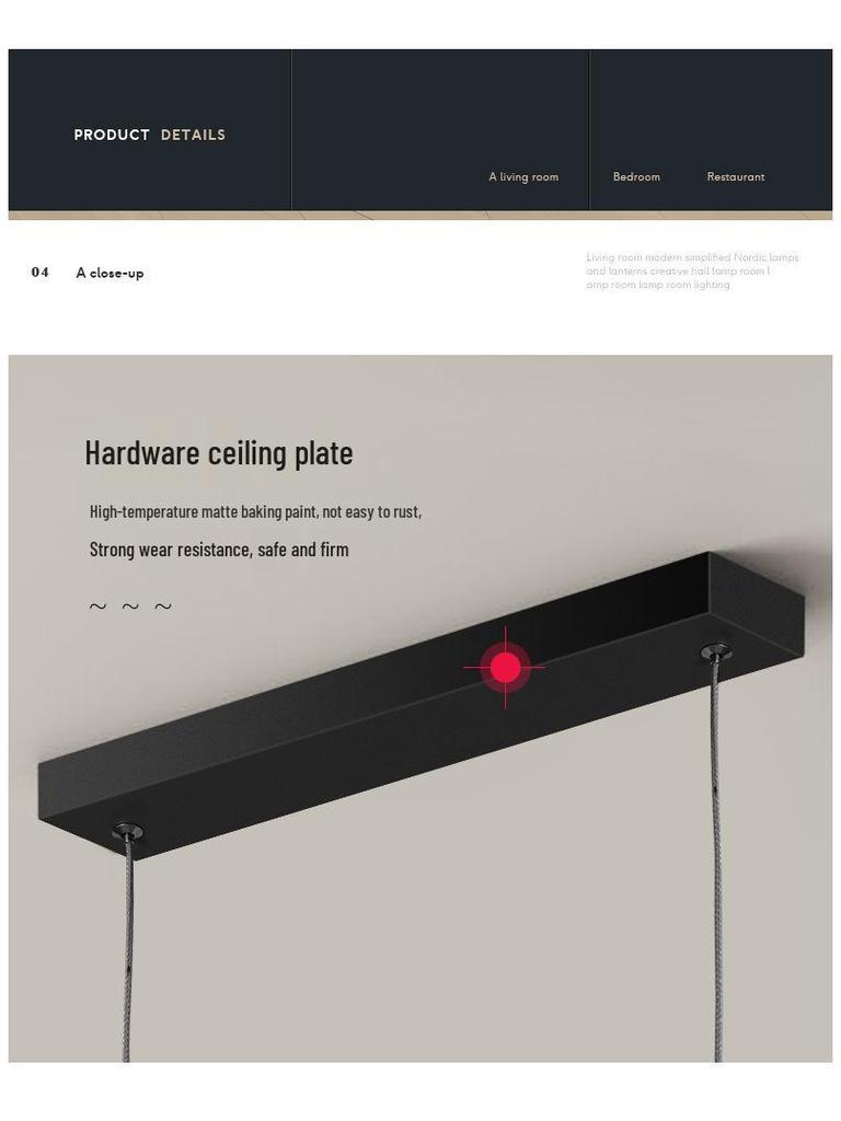 Nordic Modern Minimalist Chandelier with Geometric Lines for Dining Room and Sofa Areas