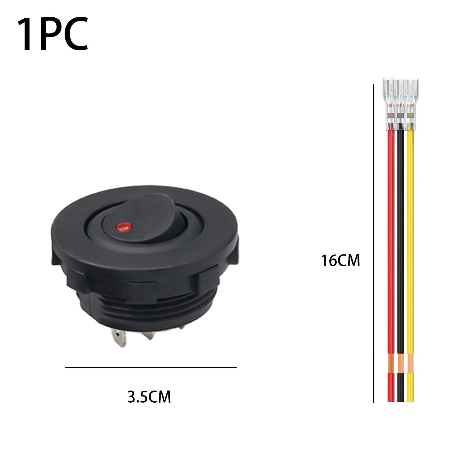 20mm Round Rocker Toggle Switch Shell Housing 12V LED ON OFF for Car Truck Golf Cart Dash Panel Blue Red Lighted