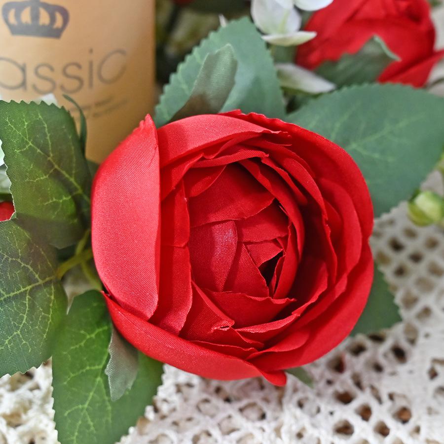 Candle Wreath Peony Wreath Valentine'S Day Rose Table Party Decoration Candlestick Wreath