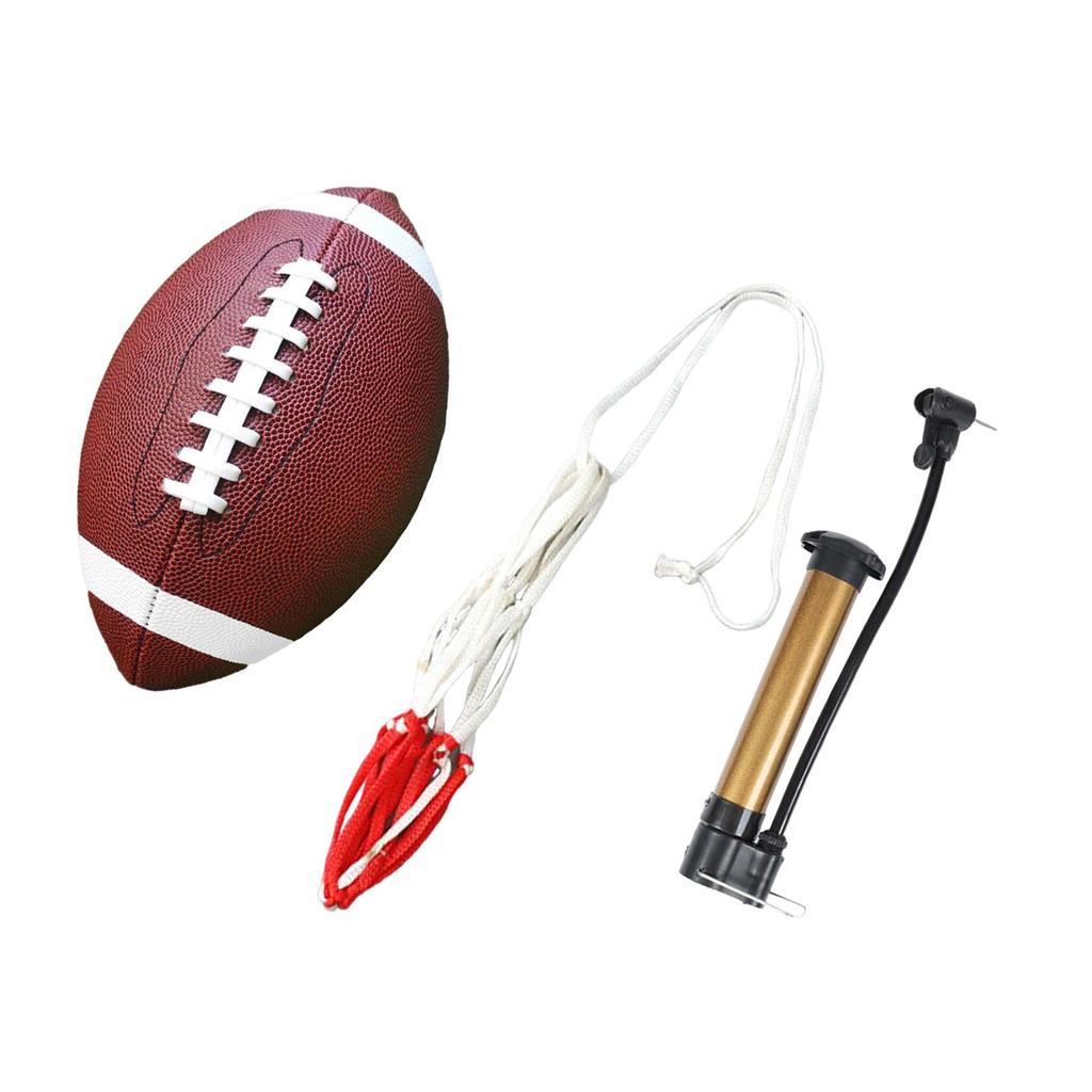 American Football And Mesh Bag, Wea-Resistant Competition Ball, Rugby Ball for Indoor Sports