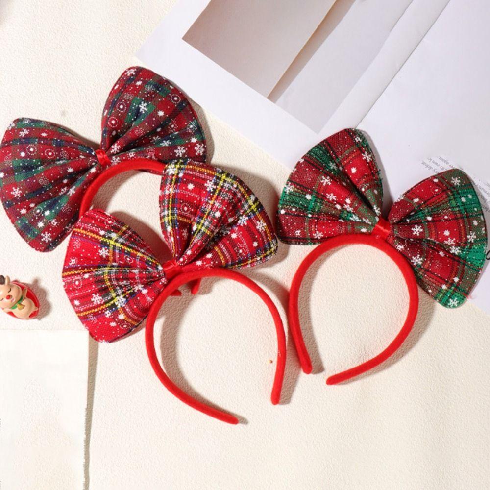 Cute Bowknot Hair Hoop Shiny Christmas Headwear  Merry Christmas Decorations