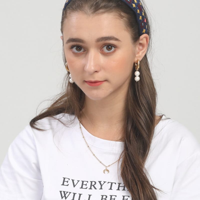 LALA Ethnic Lattice Hairband P-BLACKBLUE