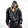 STREETRICH Pánské prošívané bundy Americký styl PU kůže Oboustranné Faux Fur Fleece Zesílené Jednobarevné Volné Pánské kabáty Trendy