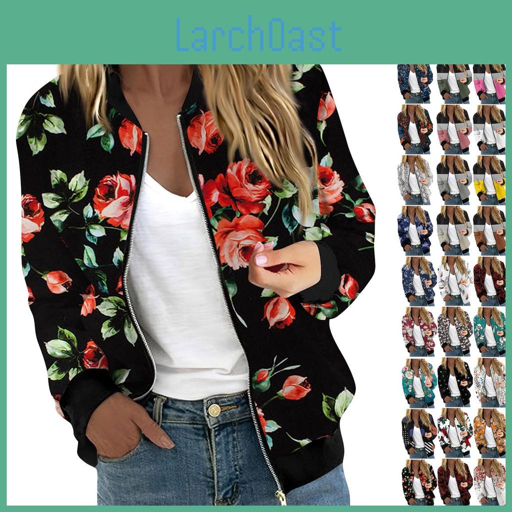For Sleeve Jackets Women Long Lightweight Zip Up Cropped Fashion Print Outerwear Casual Quilted Jackets Whith Pockets