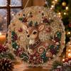 DIY Weihnachts-Perlenkunst-Set Acryl-Rundanhänger mit 3D-Perlenkette Hängende Bastelarbeit für Festivaldekoration