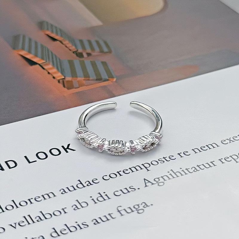 Small, Simple And Exquisite Fine Diamond Opening Ring, Schoolgirl Small, Fresh, Niche, High-End Sense, Light Luxury Index Finger Ring