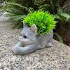 Kitten Flower Pot, Courtyard Garden, Green Plant Decoration, Cute Simulation Cat Animal Resin Ornament, Handicrafts