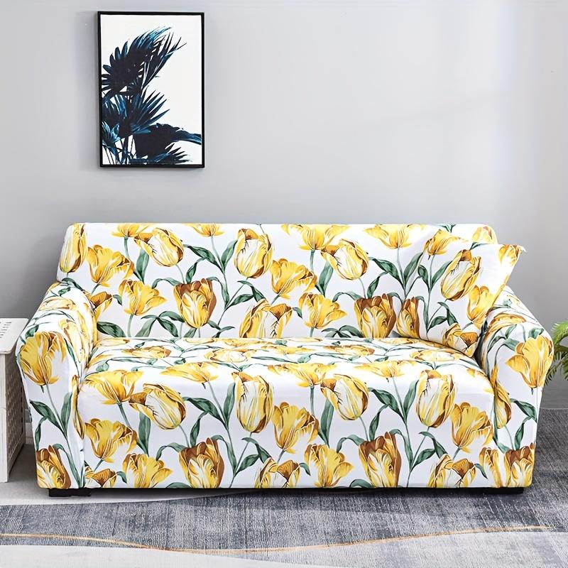 Milk Silk Printed Non Slip Sofa Cover Adjustable Furniture Protector For Living Room Bedroom Home Decor