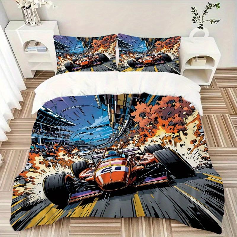 3pcs Racing Storm 1Cover + 2Pillowcases, PillowInserts NotIncluded, Machine Washable, All - Season Use, Suitable for Bedroom Guest Room61