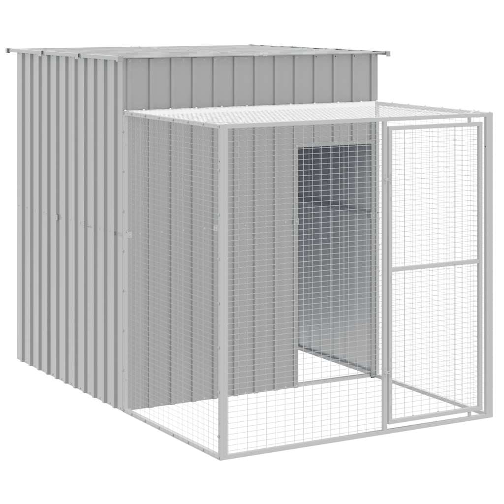 Galinheiro com Parque Leve Cinza 165 x 251 x 181 cm Aço Galvanizado