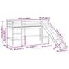 VidaXL Lit mezzanine enfants avec tour blanc/noir 80x200cm pin massif, lit mezzanine, lit mezzanine avec échelle, cadre de 3309125