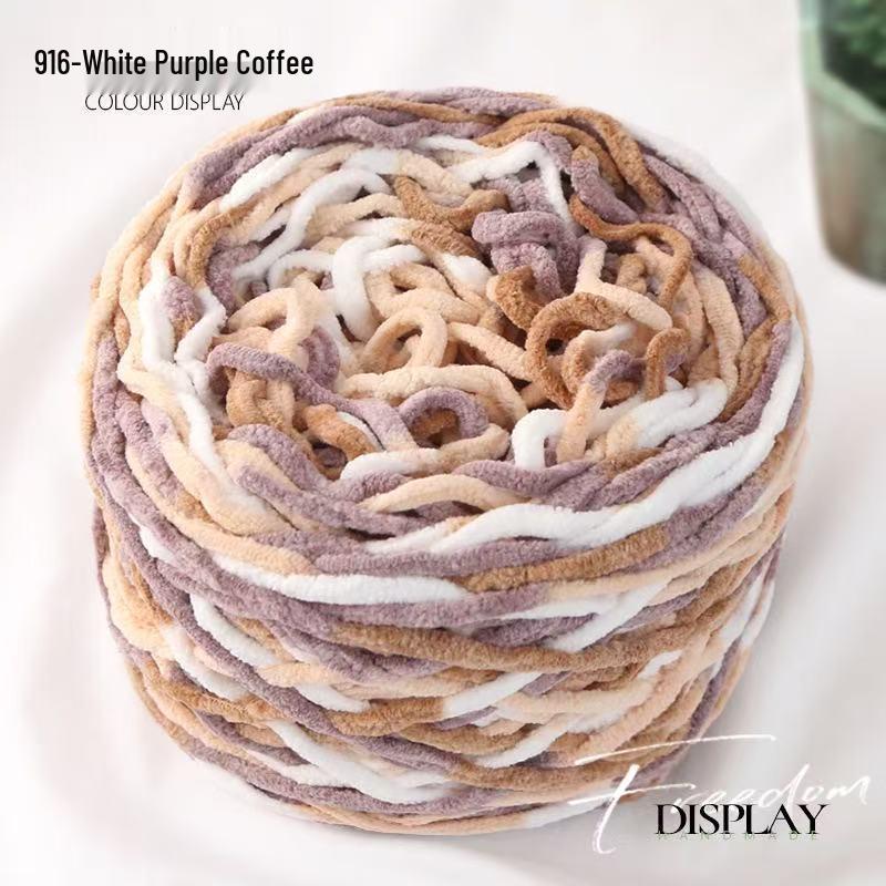 New 3.8 Liang Colored Ice Yarn: Thick Single-Strand for Crochet - Ideal for Shoes, Slippers, Scarves, and Seat Cushions.