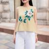ZANZEA Women Casual Round Neck Floral Print Sleeveless Tank Tops