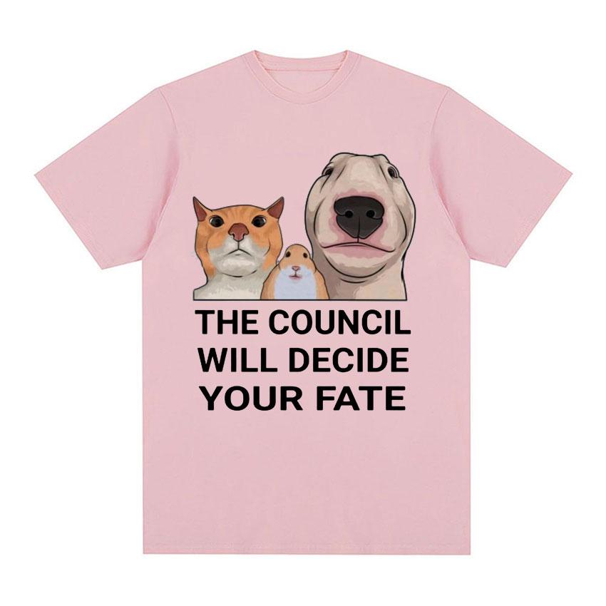 

Мужские забавные футболки с графикой The Council Animal Meme, летняя модная одежда, футболка унисекс, футболка большого размера из 100% хлопка, топы