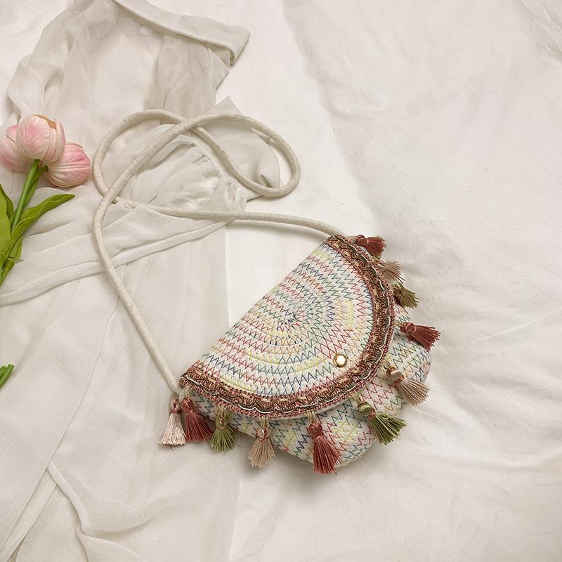 Boho Chic Woven Tassel Mini Shoulder Bag For Urban Fashion