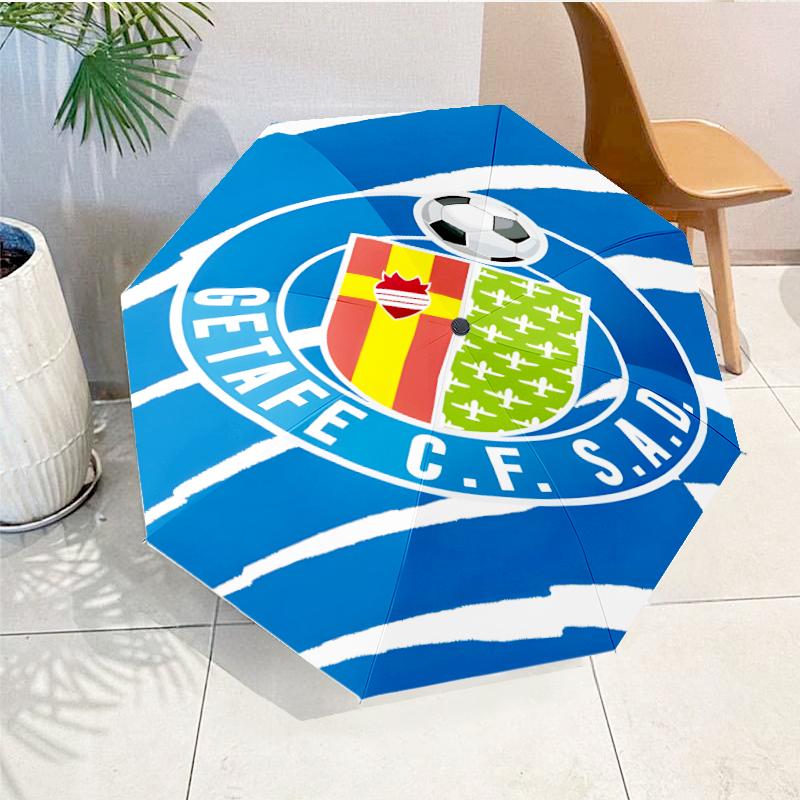 Getafe Football Crest Automatic Folding Umbrella - 8-Rib Travel Umbrella with Auto Open/Close & Portable, Gift for Christmas, Birthdays
