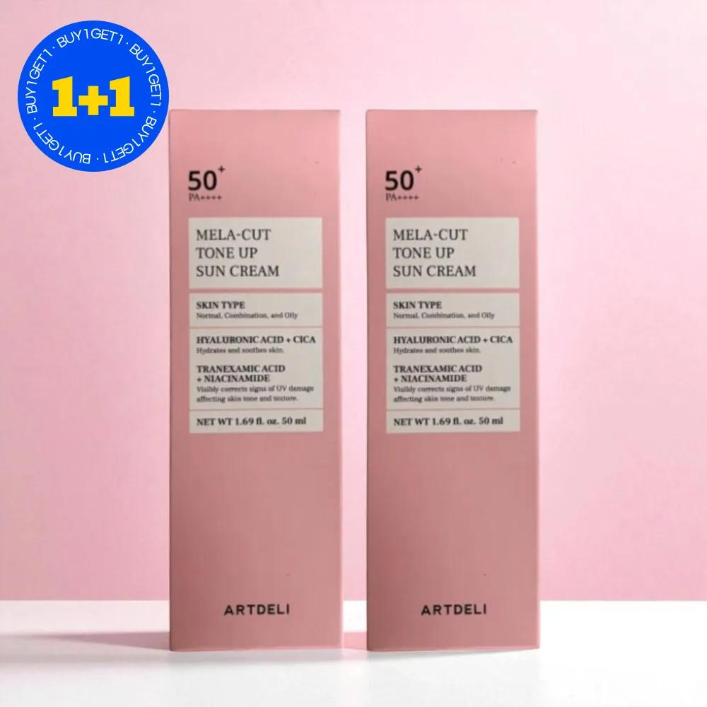 [1+1] ARTDELI Melacut Vitality Tone-Up Inner Glow Sun Cream 50ml 2 Pieces