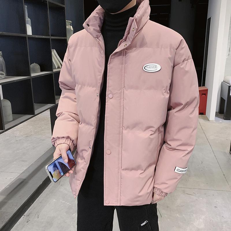 

Зимняя хлопковая одежда с подкладкой для мужчин и женщин в одном стиле, хлопковая одежда с подкладкой из пуха, мужская свободная трендовая универсальная 4XL розовый