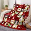Flannel Blanket Christmas Theme Santa Claus Snowman And Elk Patterns Printed Blanket Gift Couch Bed Sofa Car Travelling Blanket