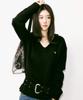 Nigaennikol Butterfly Patch V-Neck Knit_Black