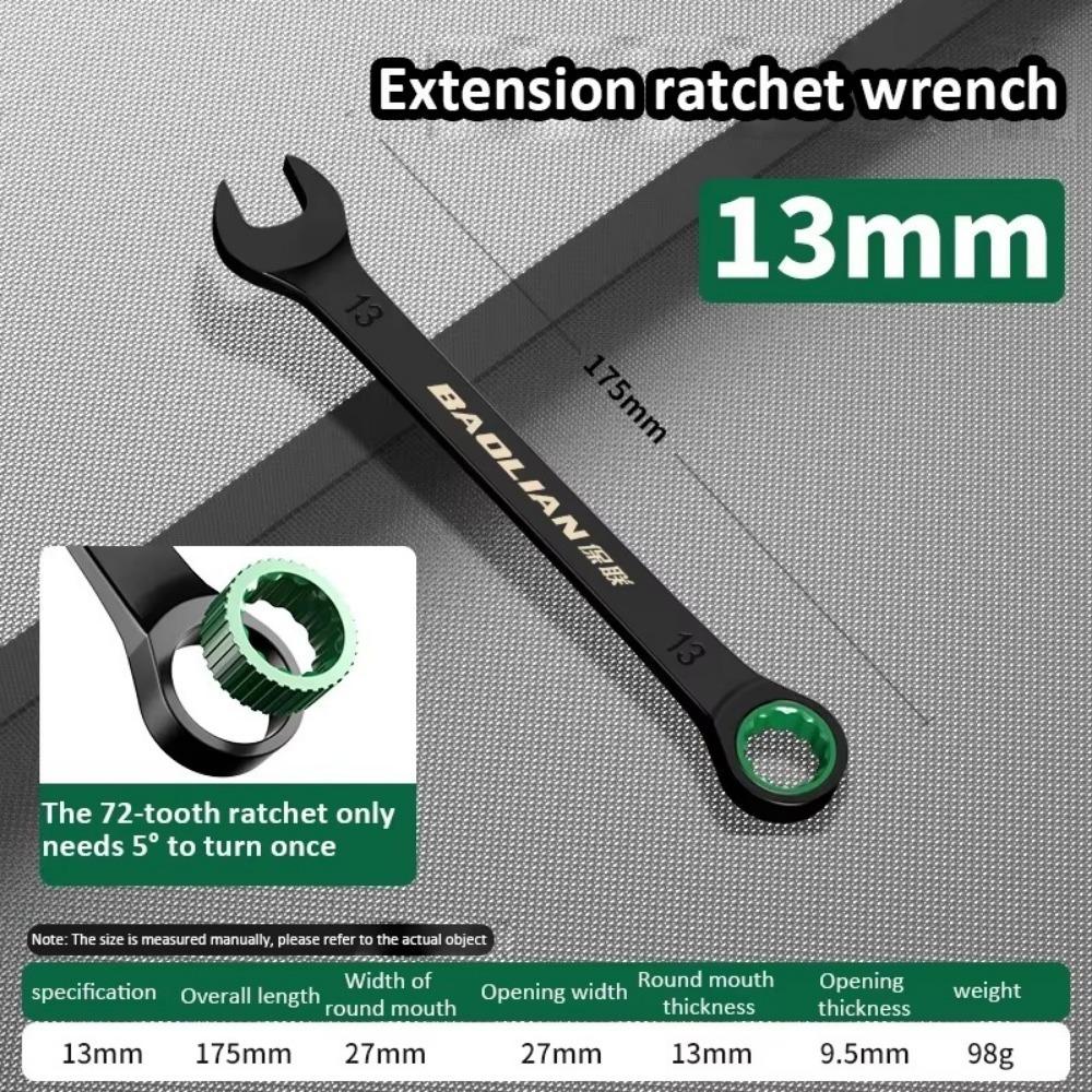 Portable 6-19MM Combination Wrench Open-end Dual-purpose Ratchet Spanner Manual Spanners Car Repair Tool