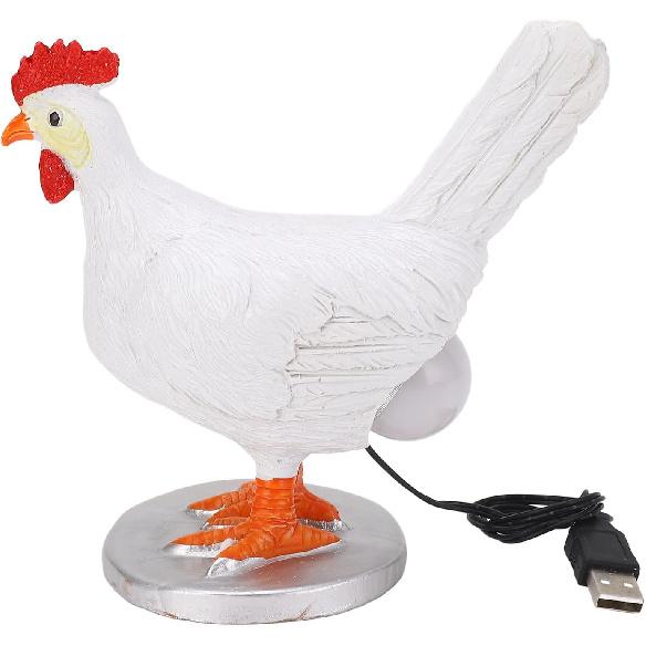 Chicken Egg Lamp, 3D Hen Laying Egg Lamp Funny Resin Lifelike Chicken Night Light Decorative Animal Table Lamp, Decoration for Home, Bedroom, Study