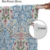Vintage William Morris Floral Curtain Mid Century Watercolor Flower Plant Abstract Art Print Window Drapes Living Curtains Light Blocking Polyester