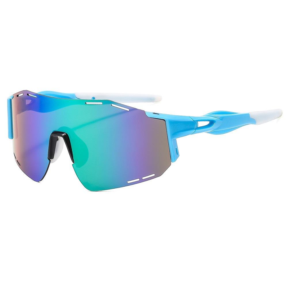 Cross Border New Outdoor Sports Sunglasses Men Women Fashionable Windproof Riding One-piece Colorful Eye Protection Glasses