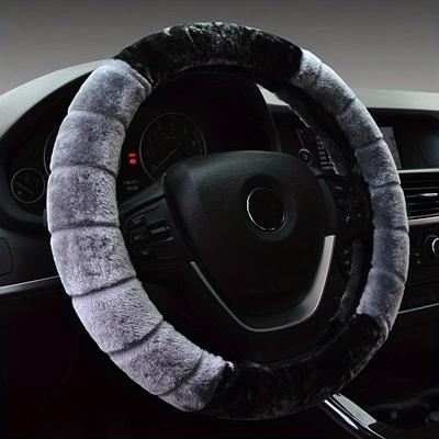 D-Type O-Type Winter Warm Steering Wheel Cover Short Plush Non-Slip Car Steering Wheel Cover for Cold Weather