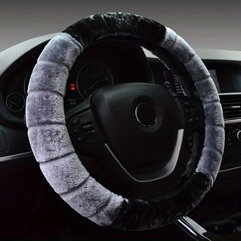 D-Type O-Type Winter Warm Steering Wheel Cover Short Plush Non-Slip Car Steering Wheel Cover for Cold Weather