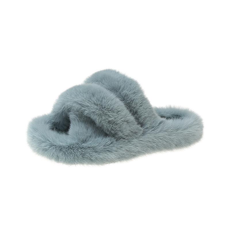 Foreign trade Mao Mao shoes women's 2025 autumn thick-soled new cross-haired slippers wear large size open-toed Internet celebrity home slippers