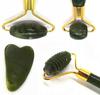Zestaw jadeitowy do masażu twrzy 2x roller+gua sha