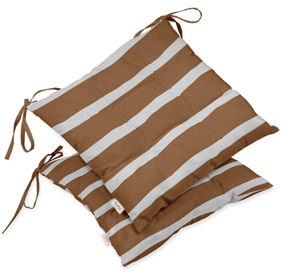 Vargottam Indoor Outdoor Tufted Printed Square Seat Patio Cushion Set Of 2 Water Resistant Patio Furniture Seat Cushion 19-inches, Brown |