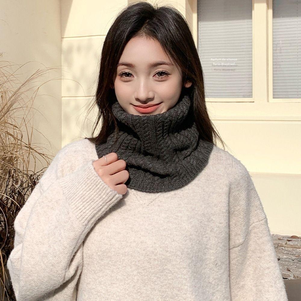 Twists Knitted Scarf Korean Style Pullover Wool Bib Retro Turtleneck Fake Collar  Student