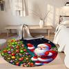 Christmas Round Floor Mat Suitable for Bedrooms Balcony Decorate Room Dining Room Antislip Round Carpet Decorate Offices