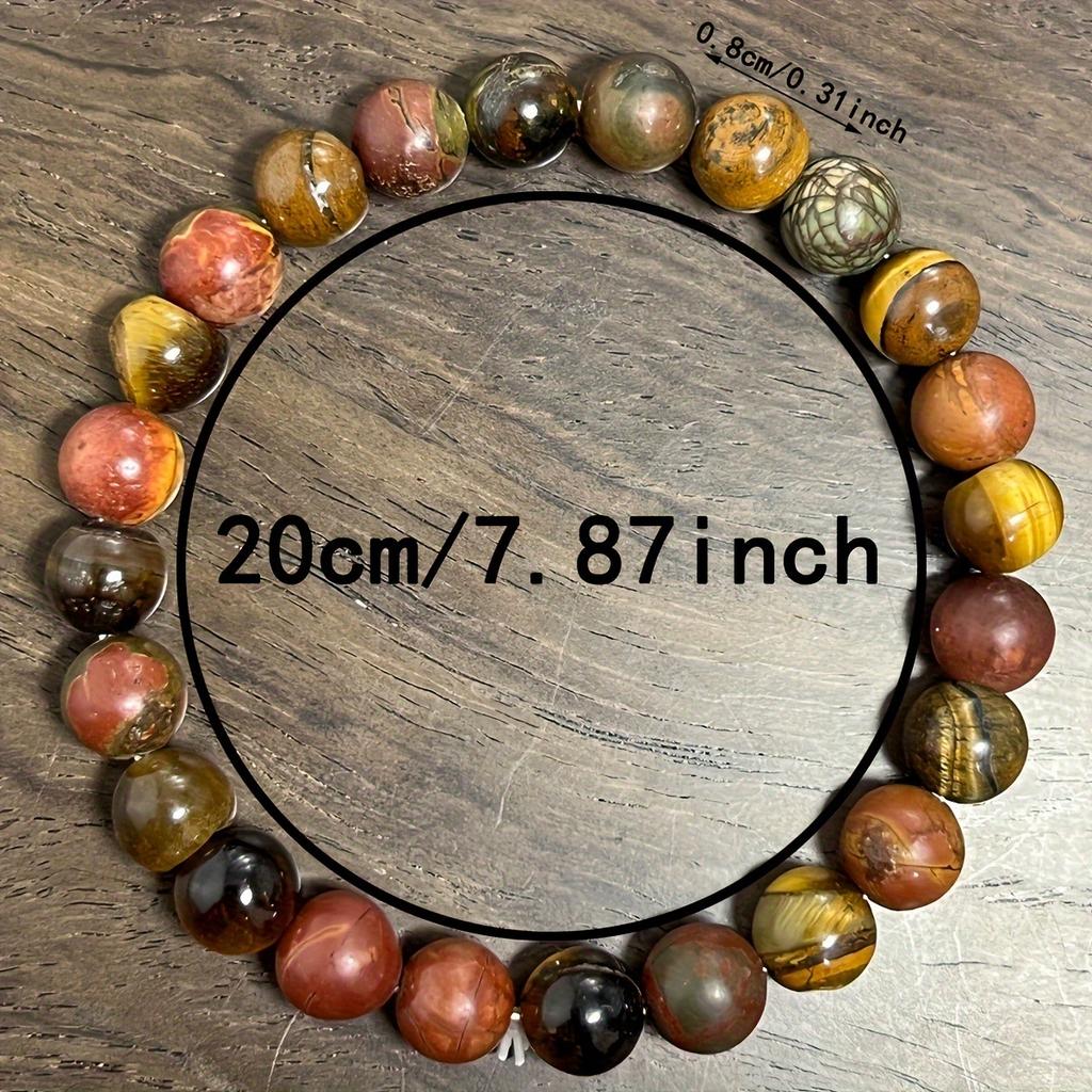 8MM Multicolour Natural Stone Bracelet For Men Women Tiger Eye Stone Beads Chain Elastic Bangle Party Jewelry