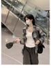 Korean Style Plaid Turn-Down Collar Long Sleeve Women's Shirt - Spring/Summer Casual Loose Mid-Length Sun Protection Top