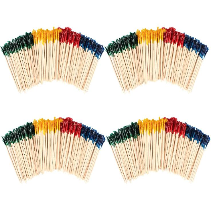 1600Pcs Toothpicks for Appetizers, 2.5 Inch Cocktail Picks with Assorted Colors, Wooden Food Toothpicks for Appetizers Cocktail Fruit Club Sandwiches