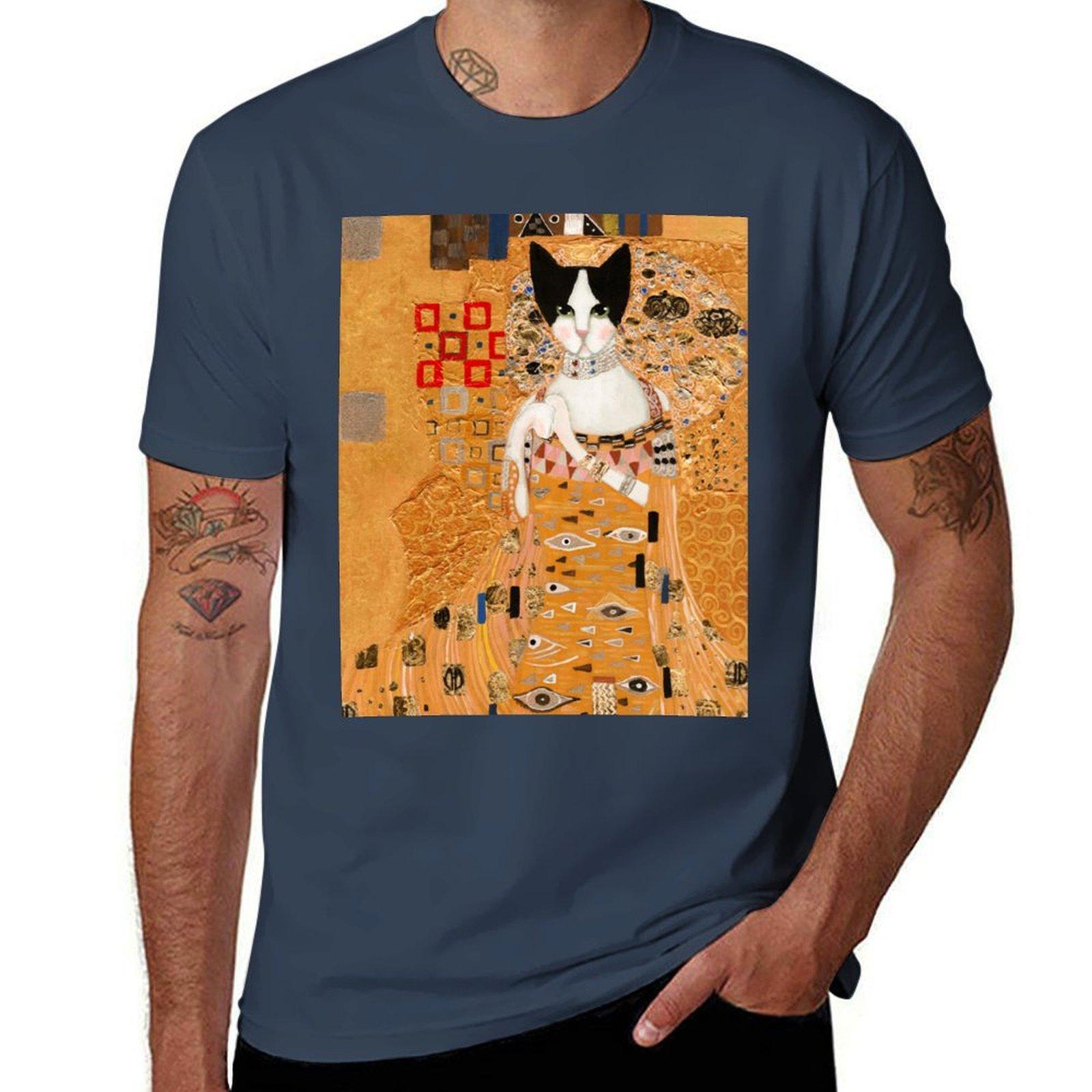 Klimt Cat TShirt High Elasticity Sports Tee Shirt S
