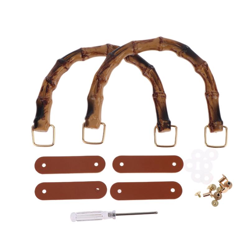 Geschenkbox-Griff DIY Handgemacht Abnehmbare Bambus-Taschengriffe Mit Schnalle Plastik-Handtaschenband-Griff Schultertaschenriemen