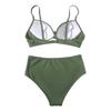Costume da bagno bikini push up da donna costumi da bagno solidi sexy costume da bagno floreale femminile costumi da bagno increspati XL bikini a vita alta donna