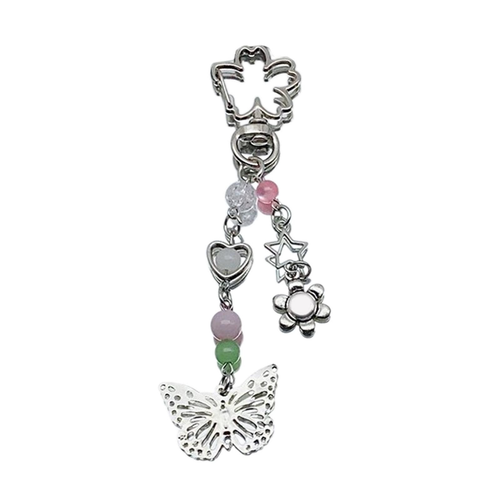 

Брелок ручной работы из бисера, бантик, звезда, сердце, луна, цветок, подвеска-брелок, милый шарм для телефонов и кошельков