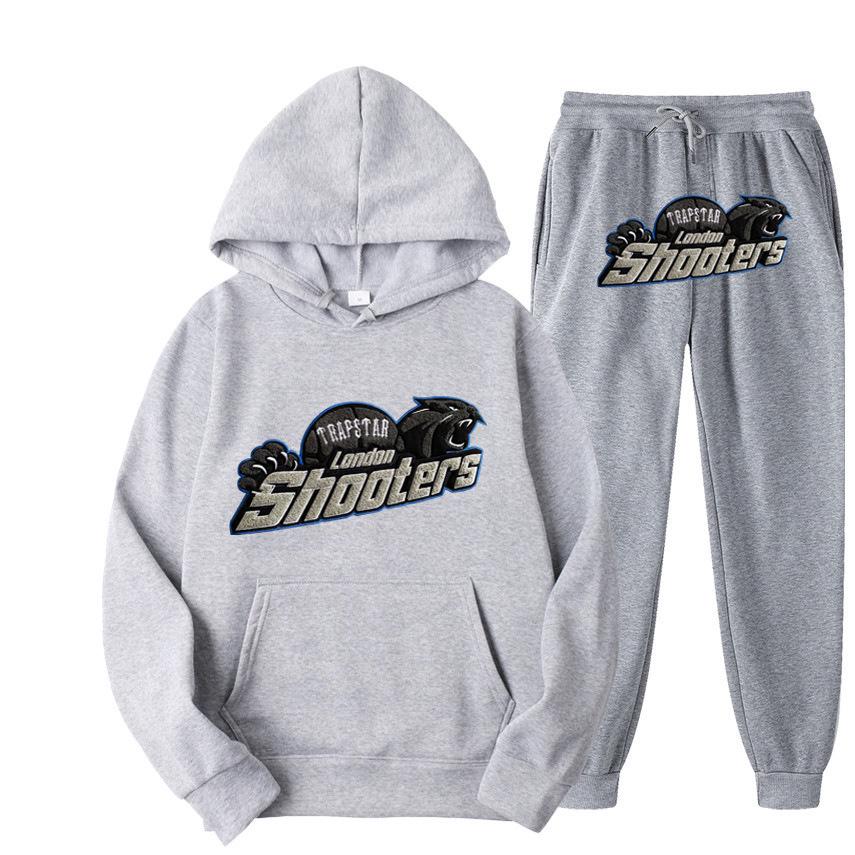 Set Felpa con Cappuccio e Jogger Unisex Testa di Tigre Blu - Pullover Caldo e Sportivo per Autunno/Inverno