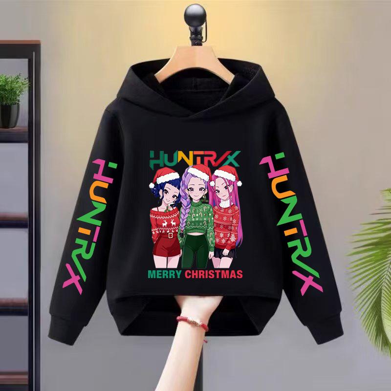 2025 Christmas KPop Devil Hunter Huntrix Girls' Hoodie Autumn Children's Sports Shirt Long Sleeve Children's Clothing Top