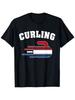 Streetwear Funny Curling Sports Letter Design Graphic Men's and Women T Shirt Tee Oversize Y2K Casual Trendy Loose Clothing Top