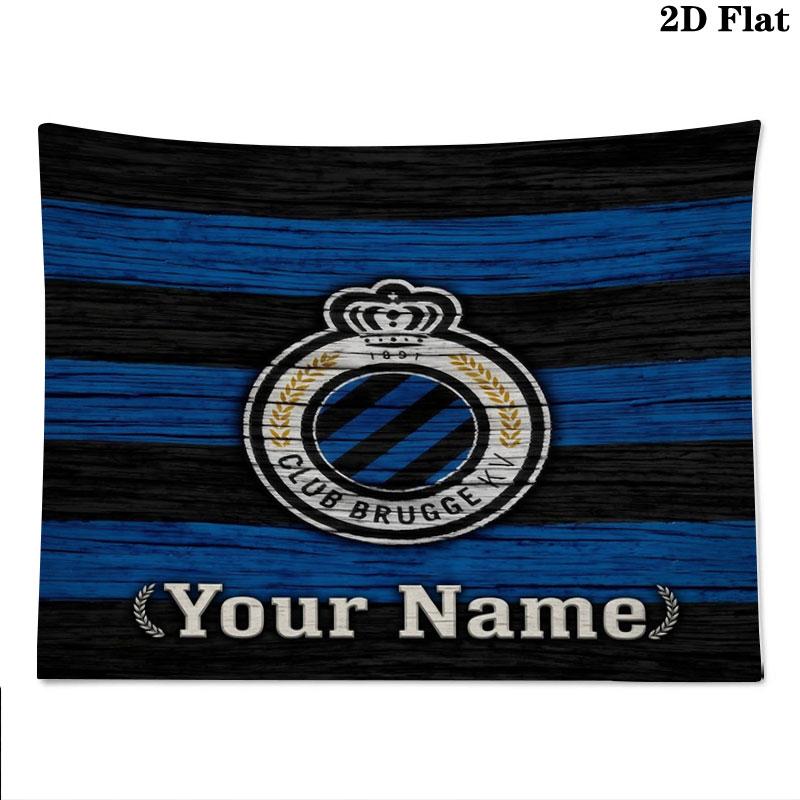 Club Brugge KV Custom Name Wall Tapestry Aesthetic Wall Hanging Printed Fabric Blanket Decorative Tapestries for Bedroom Living Room Home Decor