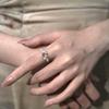 Designer fashion design citrine flower rings for women light luxury High Quality silver  ring party wedding fine