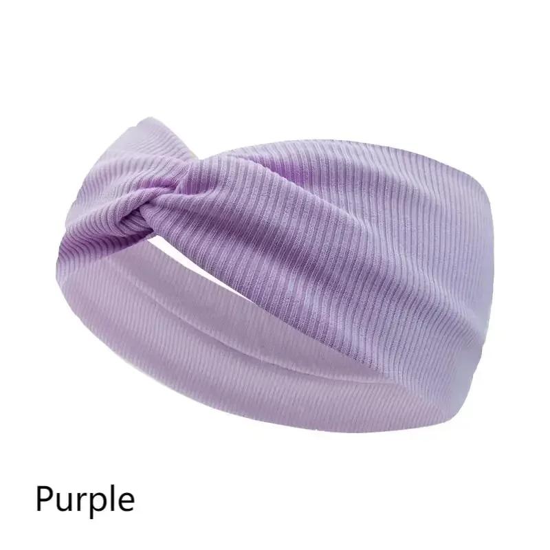 Women Cross Solid Color Hair Bands Girls Fashion Leopard Print Elastic Knitted Headbands Vintage Turban Make Hair Accessories
