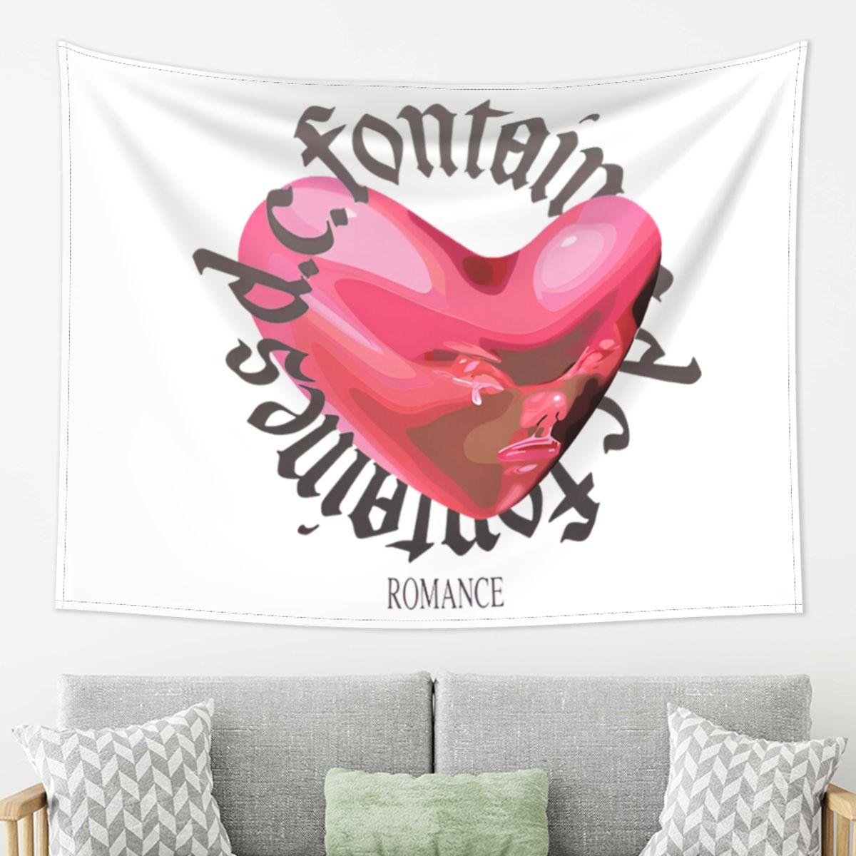 

Fontaines DC Romance Tapestry Wall Hanging Aesthetic Home Decoration Tapestries for Living Room Bedroom 74x94cm(29x37in)