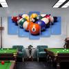 5 Piece Modern Billiard Hall Snooker Decorative Painting Club Canvas Poster for Snooker Room Living Room Decor Mural Cuadros